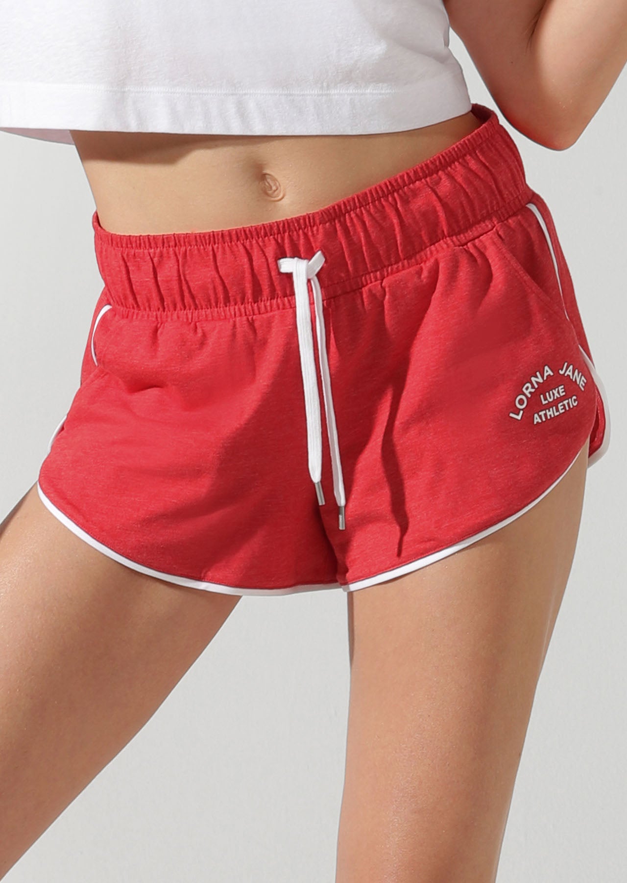 Lorna Jane Track-Side Retro Shorts - Ginger Marl