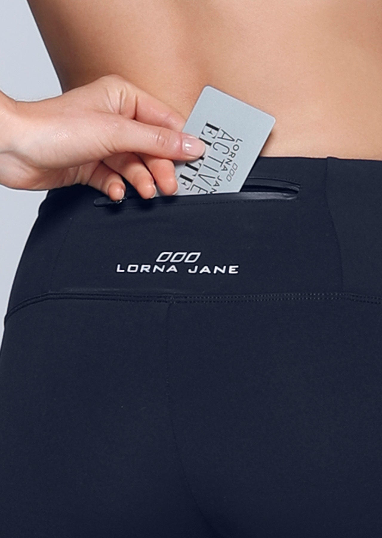 Lorna Jane Tres Sporty Core Ankle Biter Tight - Ink Stripe