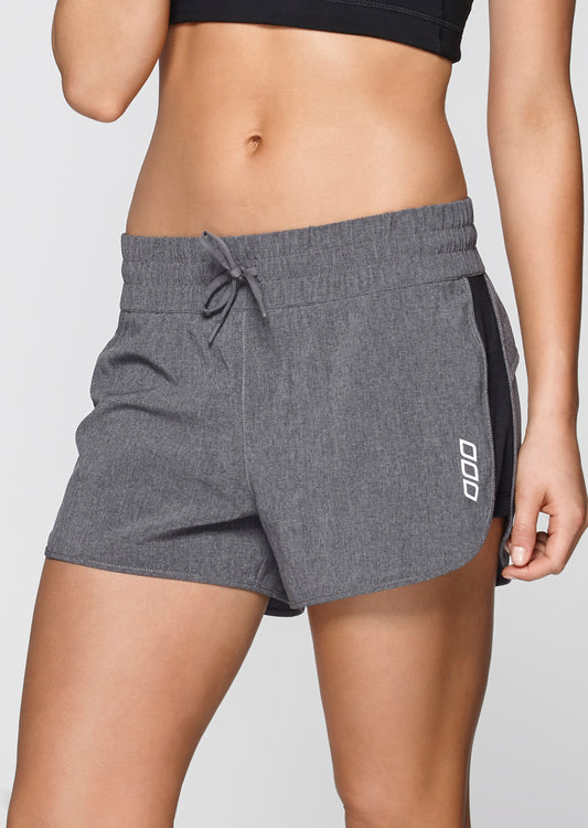 Lorna Jane Triple Play Run Shorts - Black Marl