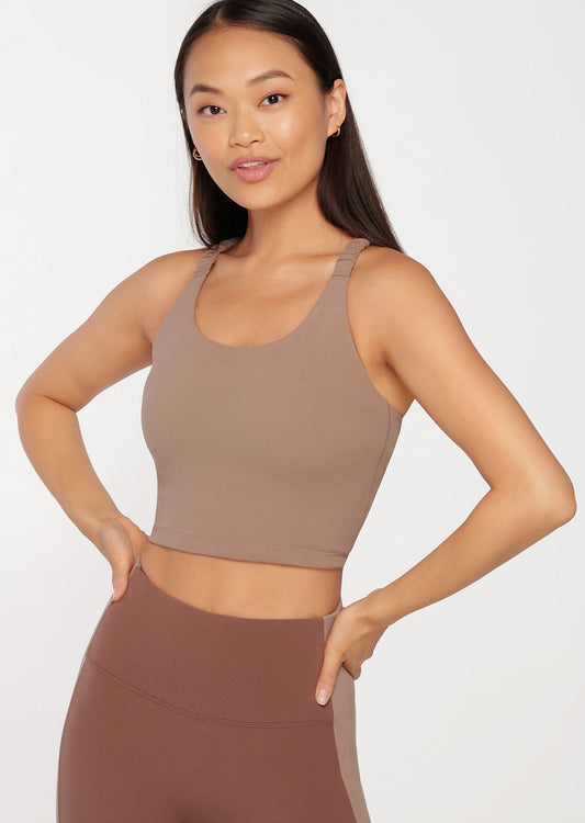 Lorna Jane Triple Threat Cropped Active Tank - Bone