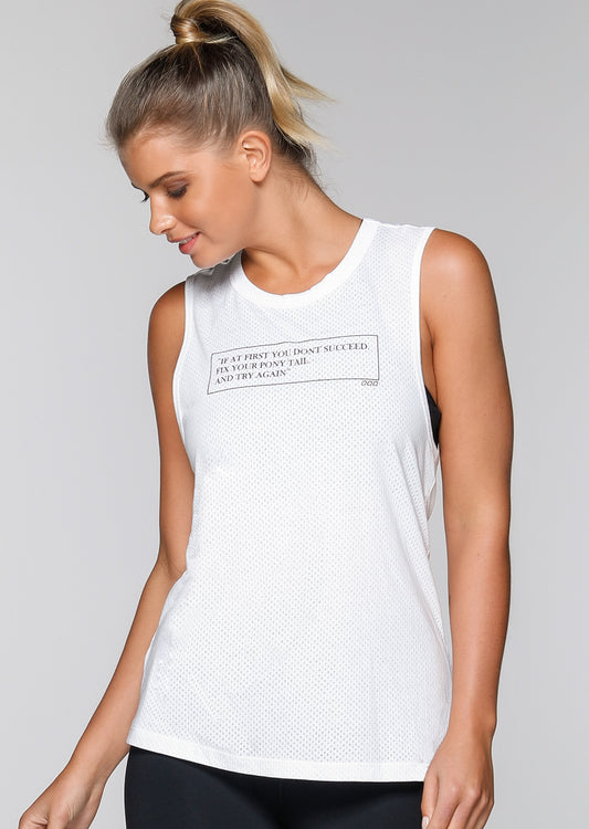 Lorna Jane Try Again Tank - White