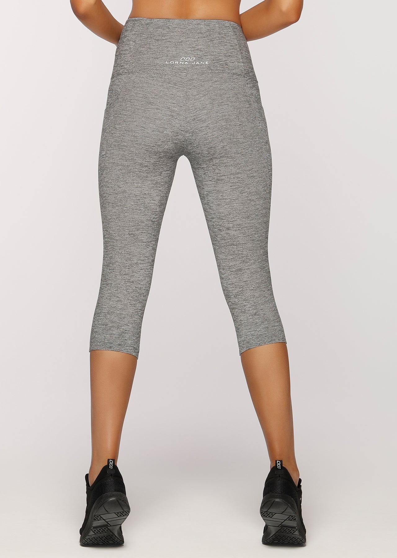 Lorna Jane Twilight 3/4 Tight - Black Marl Stripe