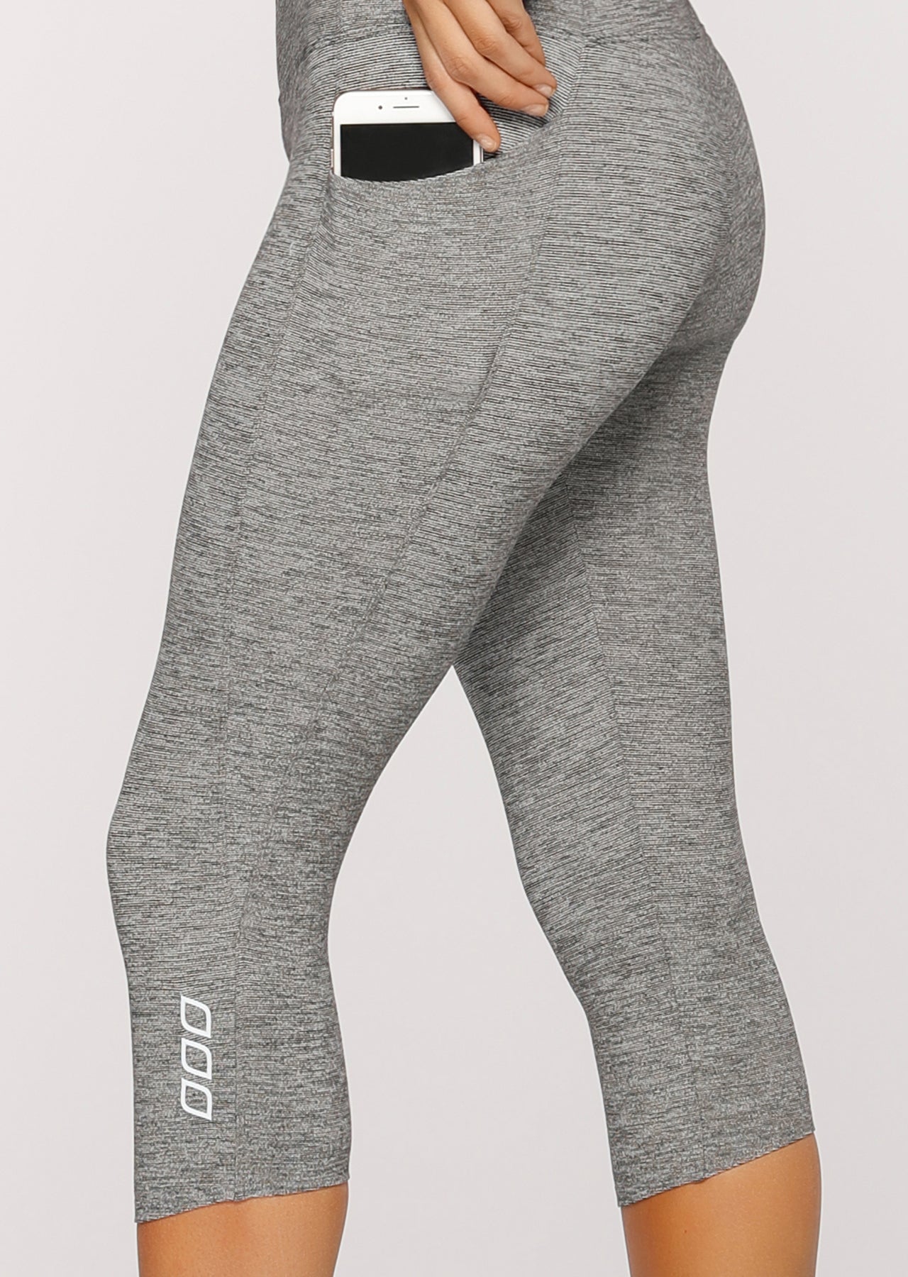 Lorna Jane Twilight 3/4 Tight - Black Marl Stripe