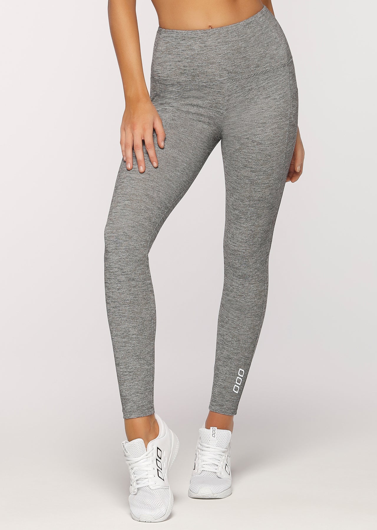 Lorna Jane Twilight F/L Tight - Black Marl Stripe