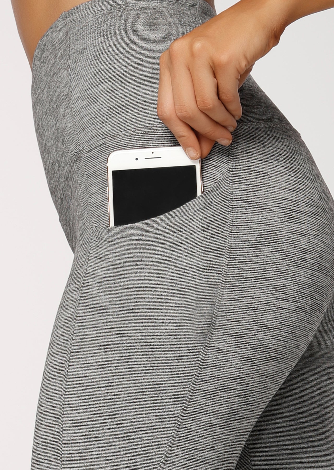 Lorna Jane Twilight F/L Tight - Black Marl Stripe