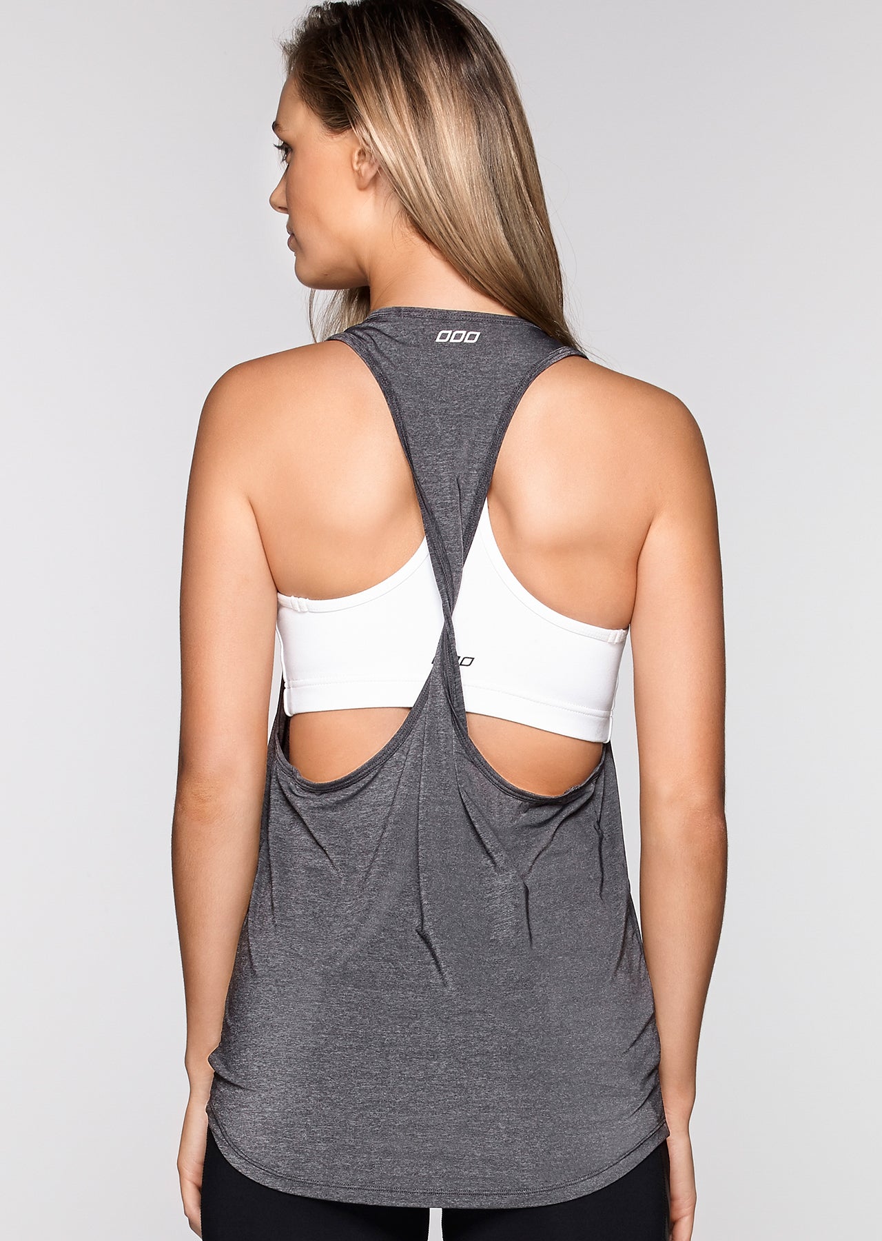 Lorna Jane Twirl Active Tank - Black Marl