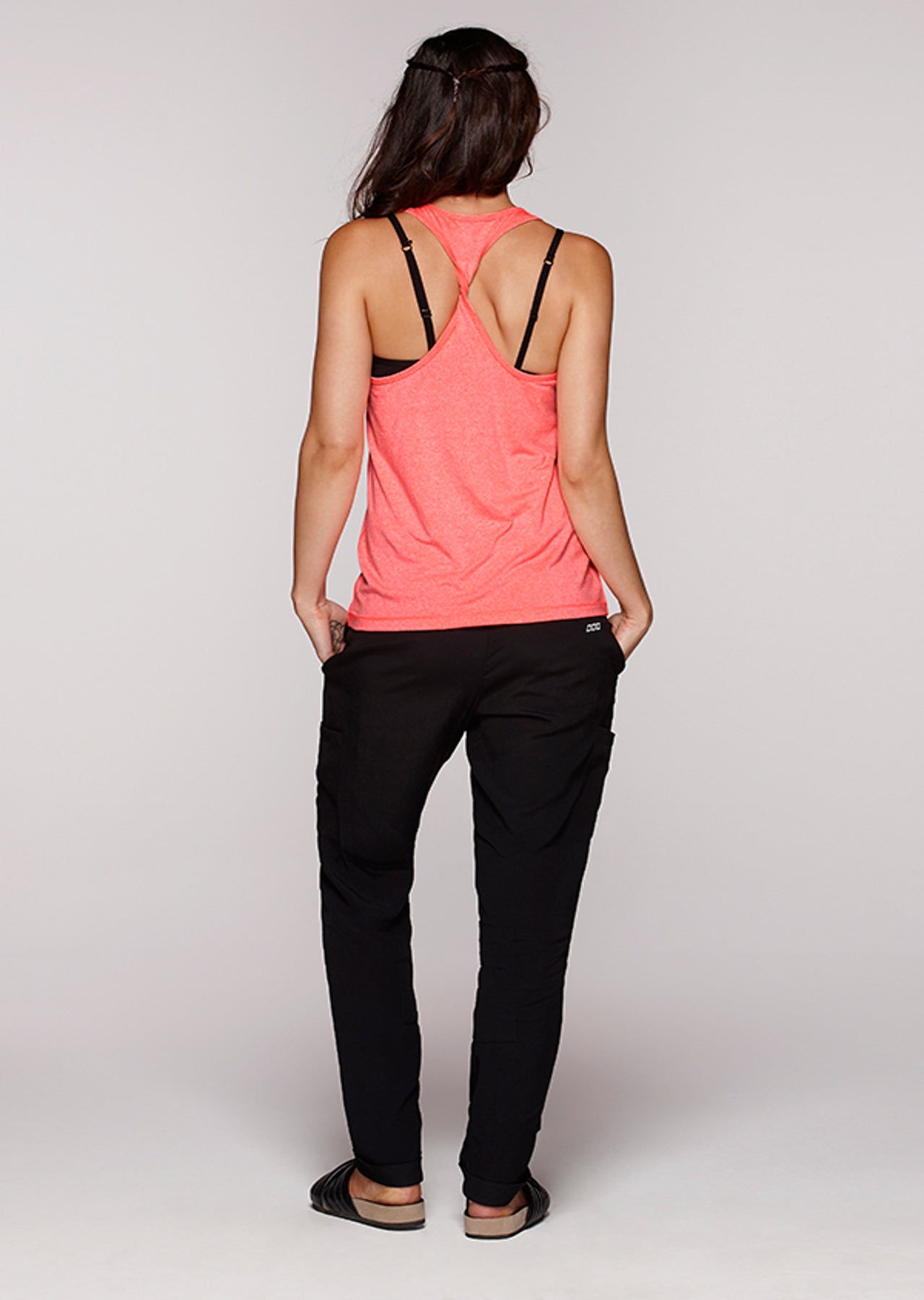 Lorna Jane Twisted Excel Tank - Neon Melon Marl