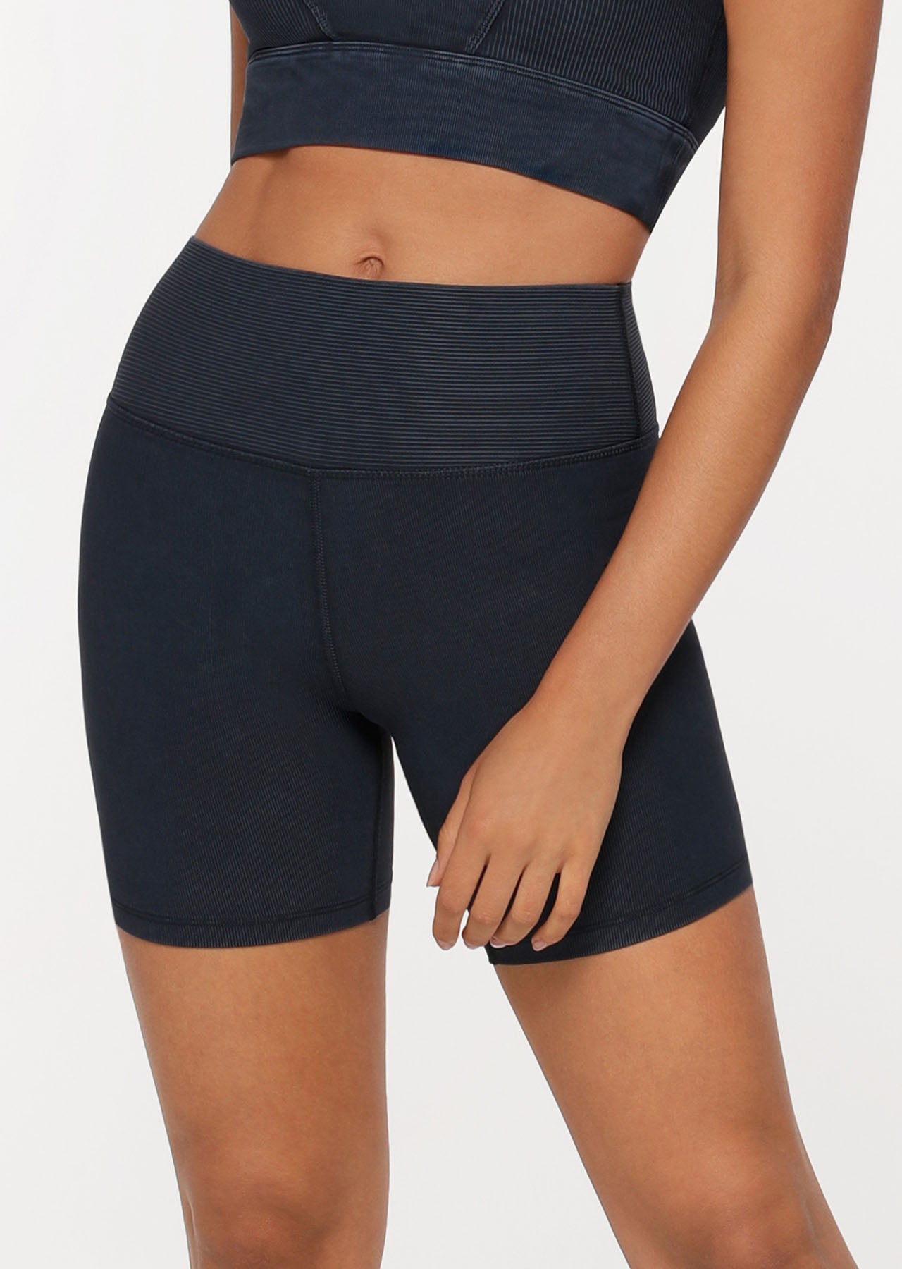 Lorna Jane Ultimate Rib Bike Shorts - Washed Midnight Indigo