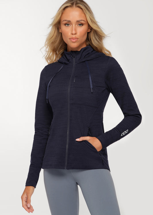 Lorna Jane Ultimate Thermal Hoodie - French Navy Marl