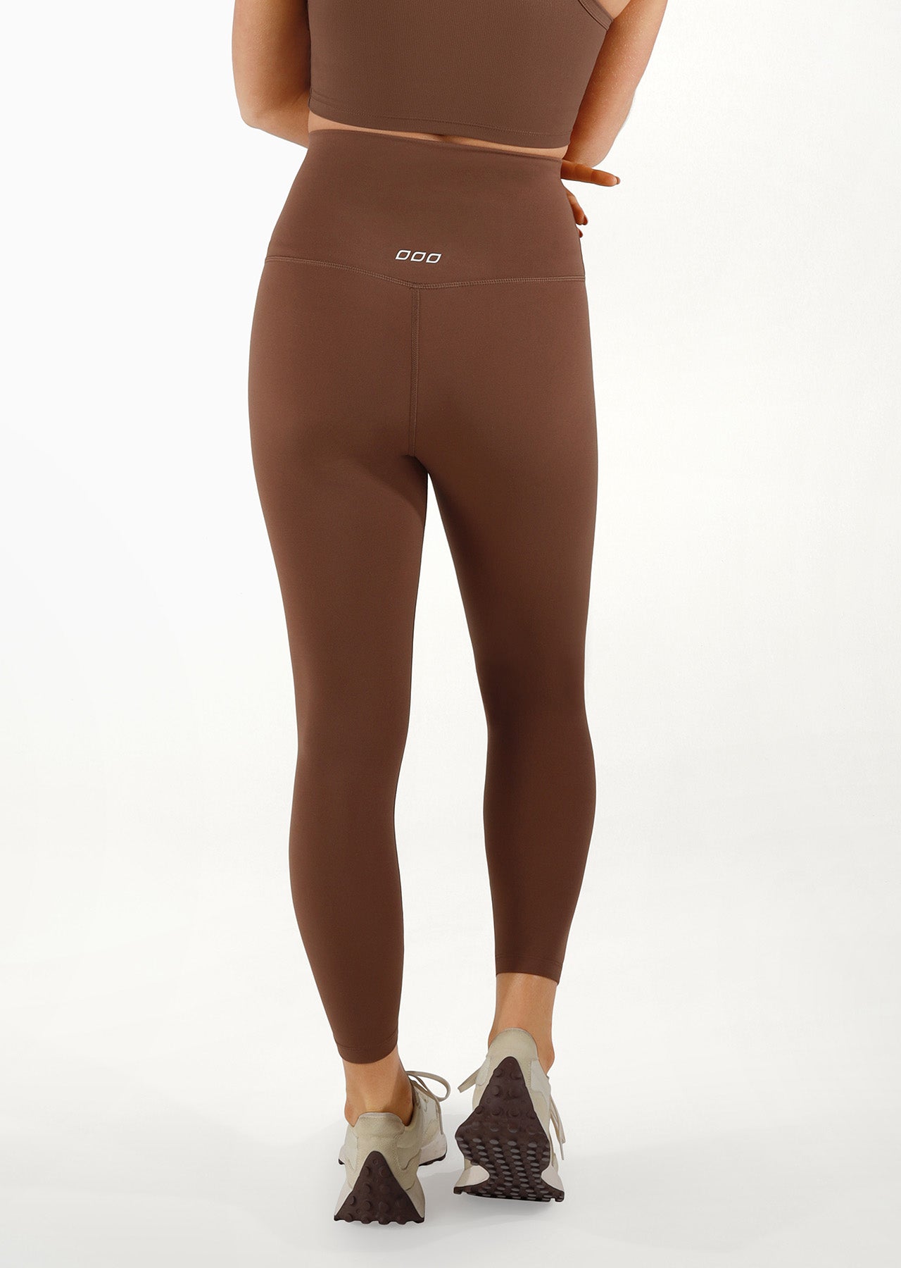 Lorna Jane Ultra Hi-Fold Lotus Ankle Biter Leggings - Chocolate