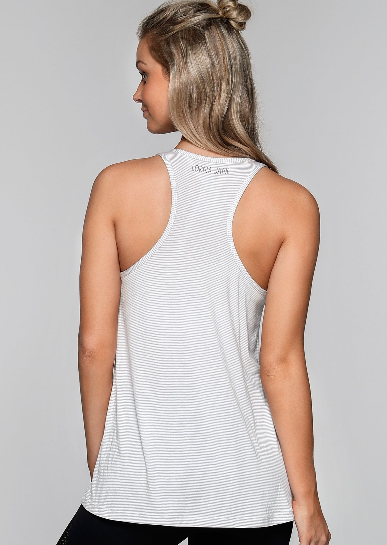 Lorna Jane Unwind Casual Tank - Galaxy/White Stripe