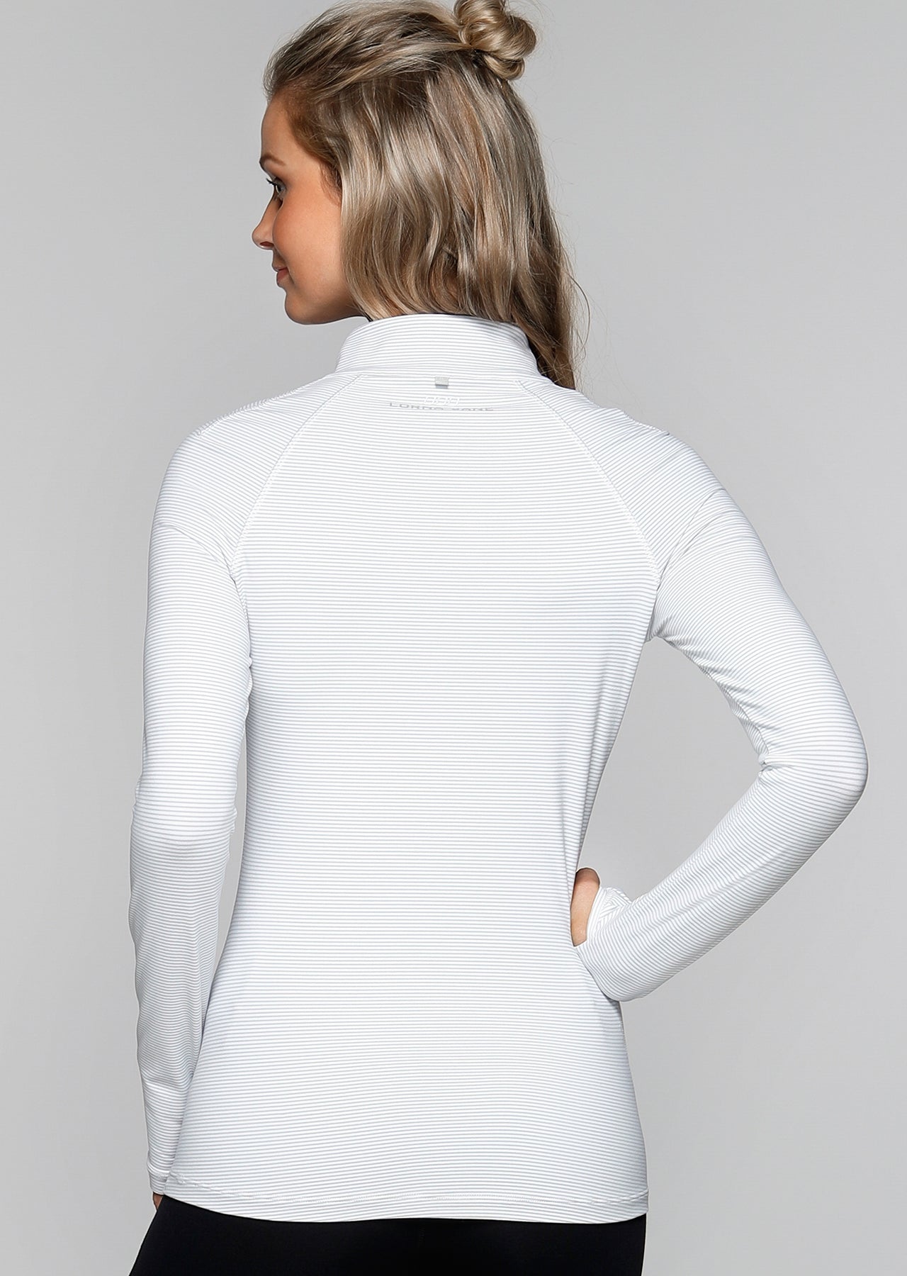 Lorna Jane Unwind Half Zip Through - Galaxy/White Stripe