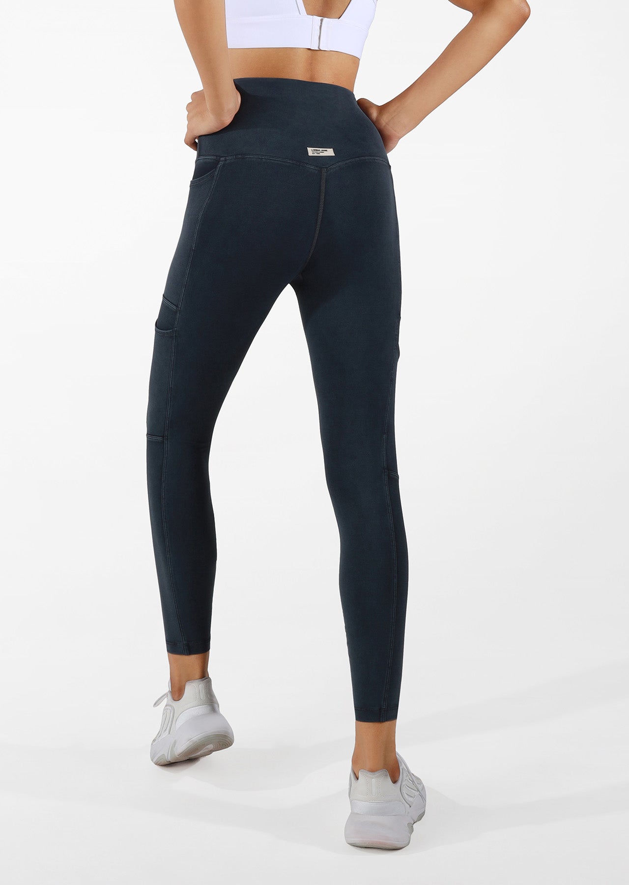 Lorna Jane Utility Pocket Ankle Biter Leggings - Snow Washed Black