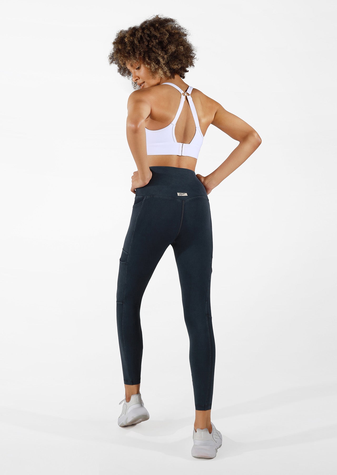 Lorna Jane Utility Pocket Ankle Biter Leggings - Snow Washed Black