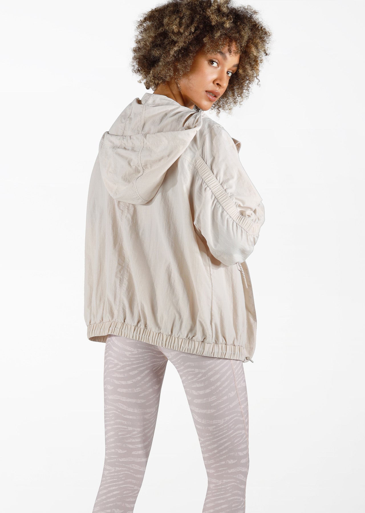 Lorna Jane Utility Shirred Jacket - White Sand