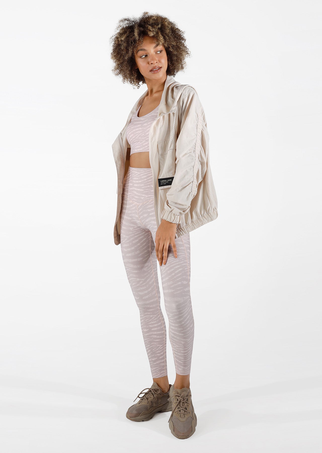Lorna Jane Utility Shirred Jacket - White Sand