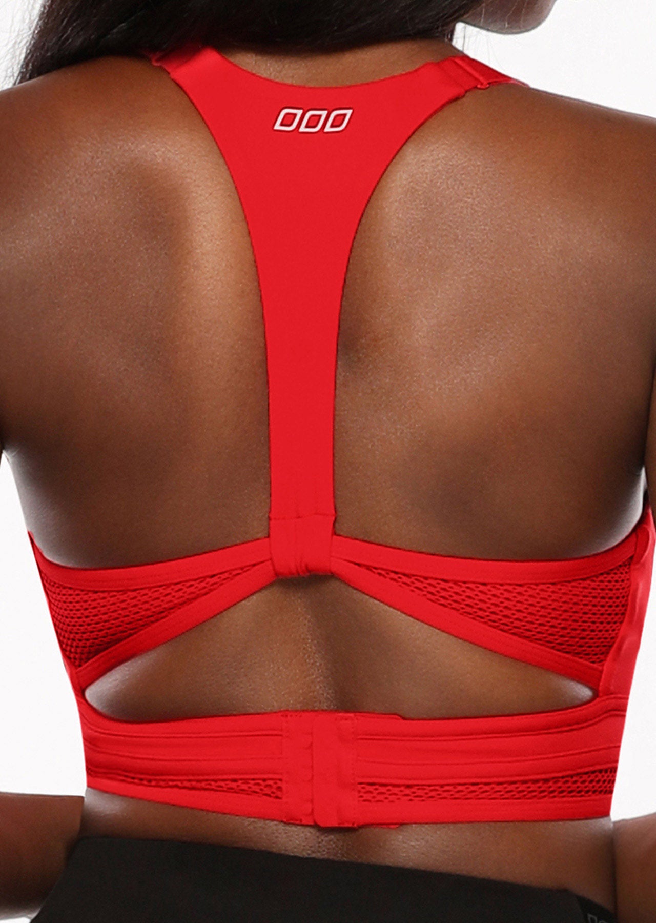 Lorna Jane V Neck Mesh Sports Bra - Paprika