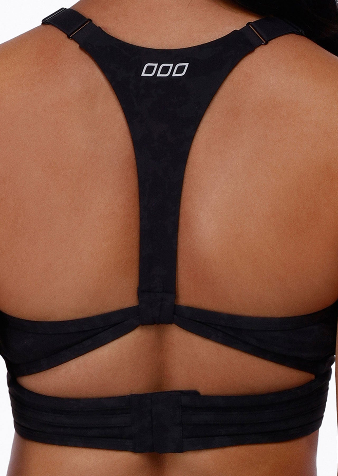 Lorna Jane V Neck Sports Bra - Washed Black