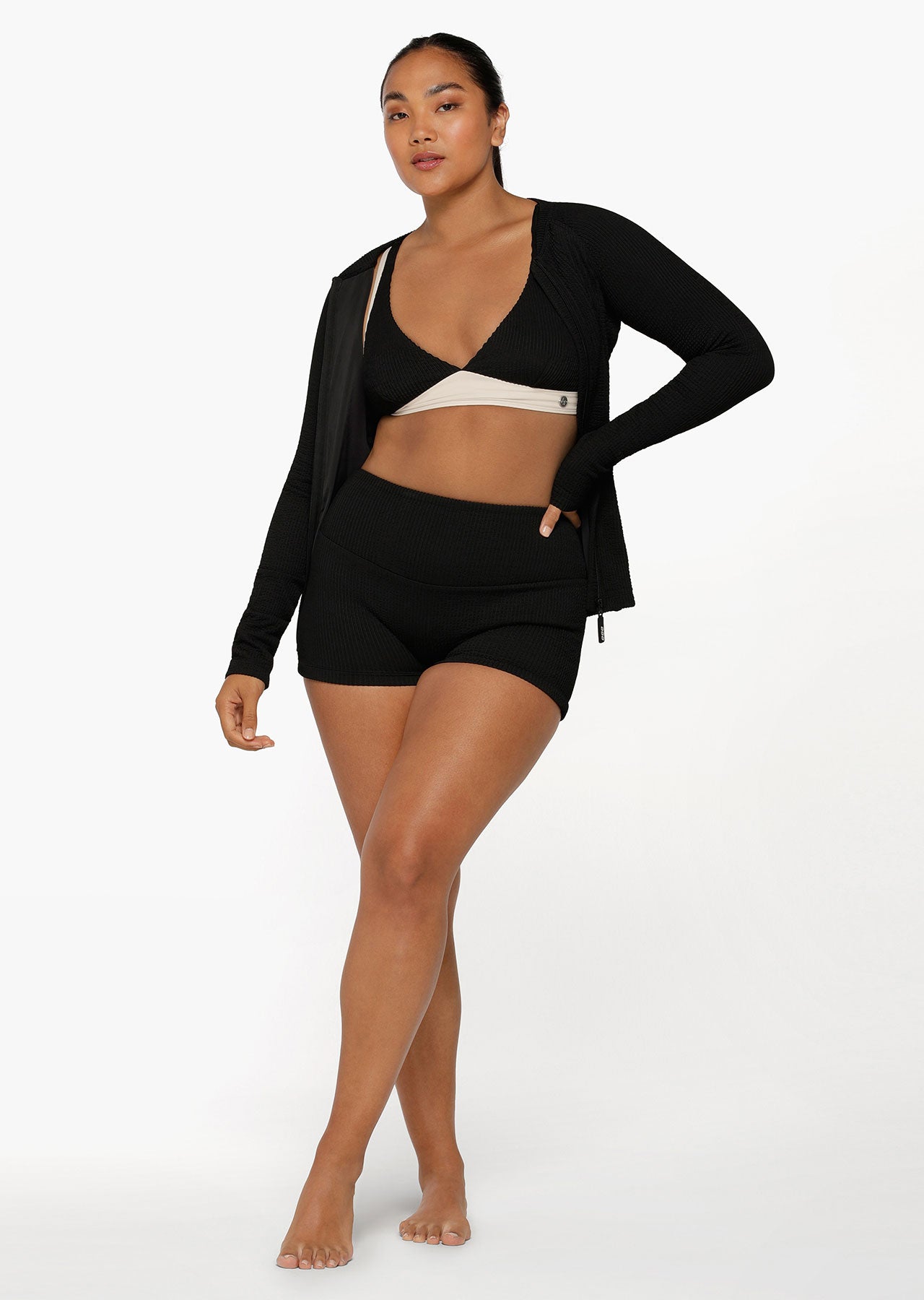 Lorna Jane Vacation Crimped Rash Vest - Black