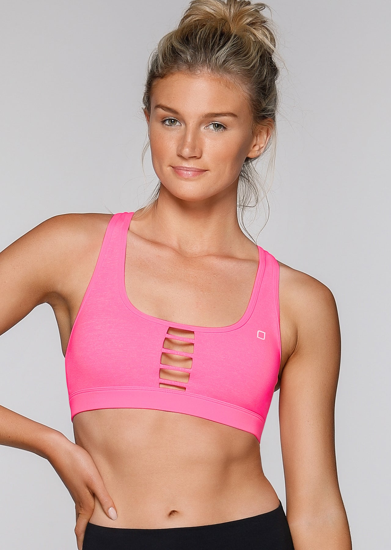 Lorna Jane Vain Sports Bra - Hyper Pink Marl