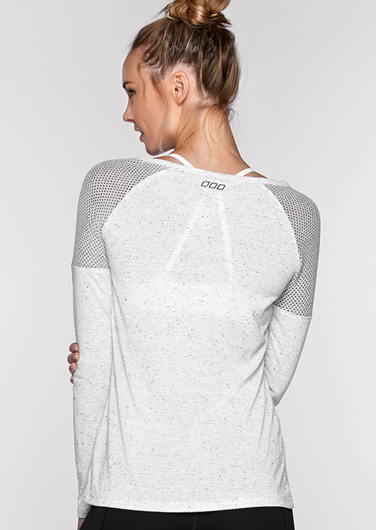 Lorna Jane Valley Long Sleeve Top - Snow Grey Marl