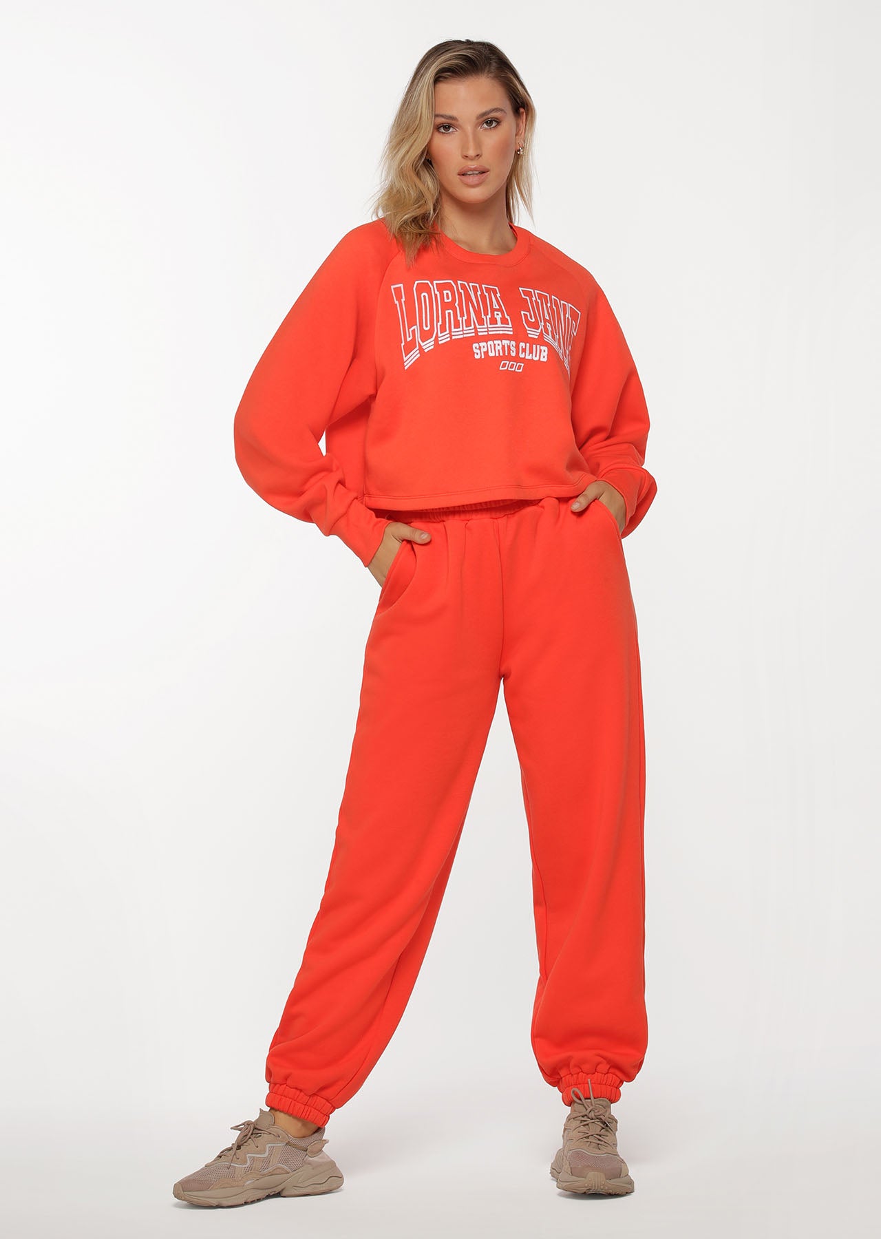 Lorna Jane Varsity Active Crop Sweat - Chilli