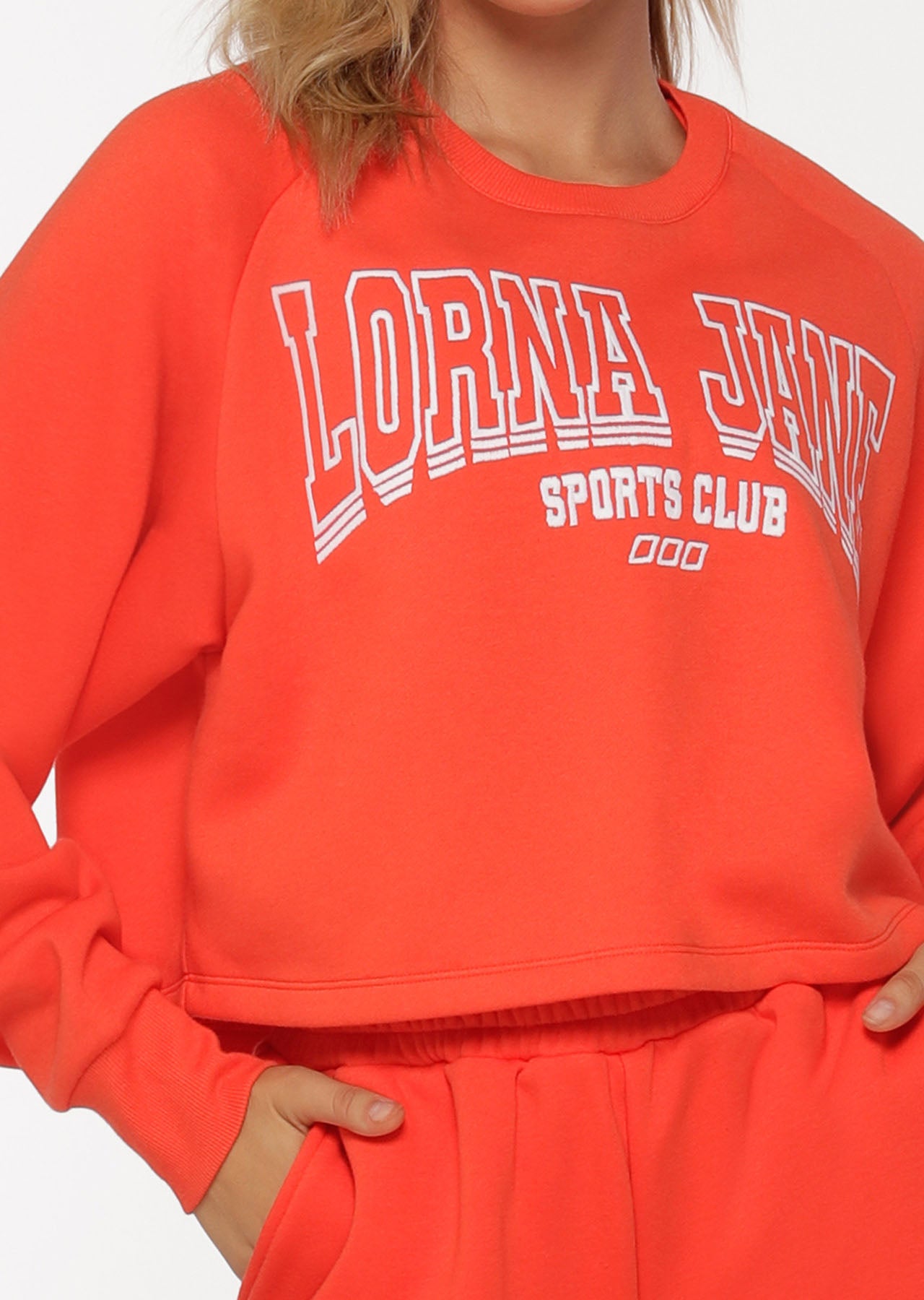 Lorna Jane Varsity Active Crop Sweat - Chilli