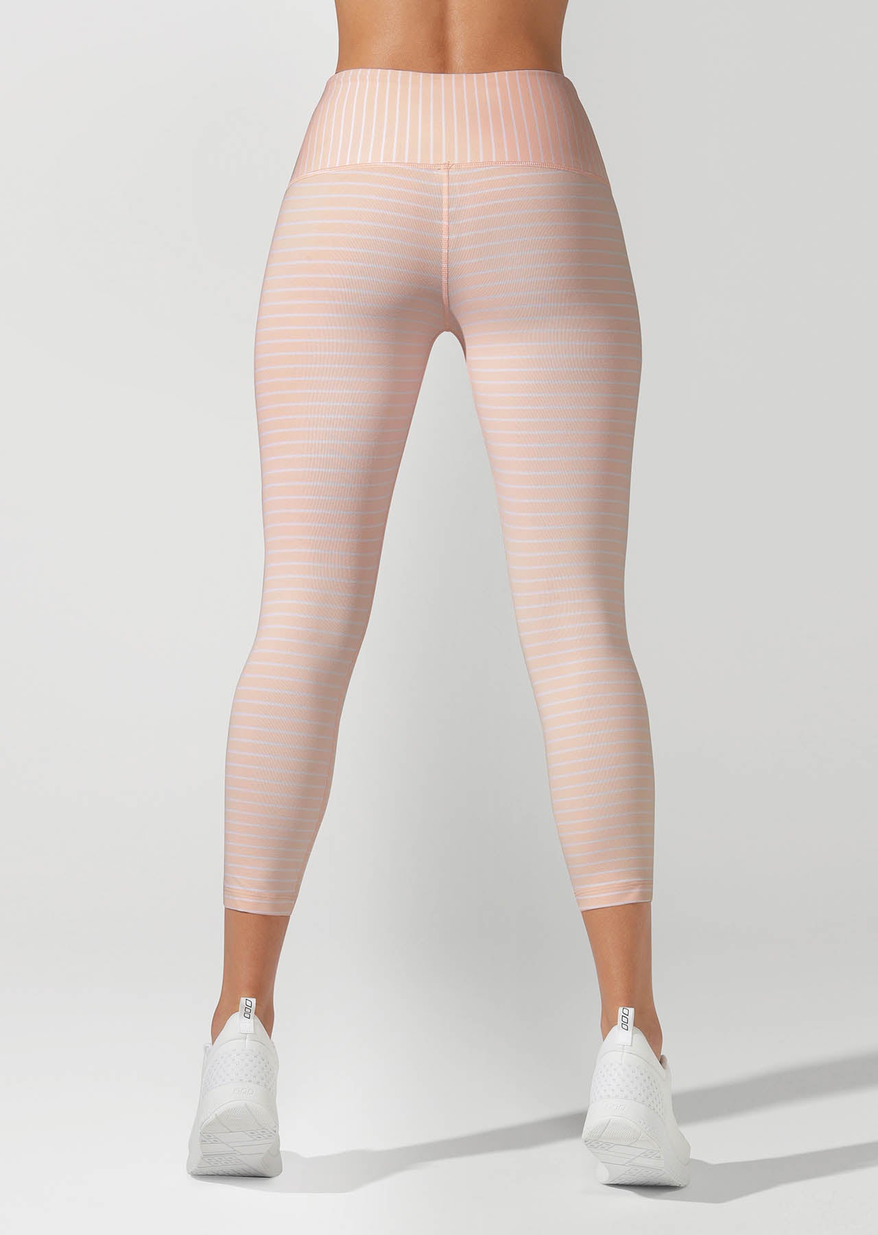 Lorna Jane Venice Core Stripe 7/8 Tight - Petal/White