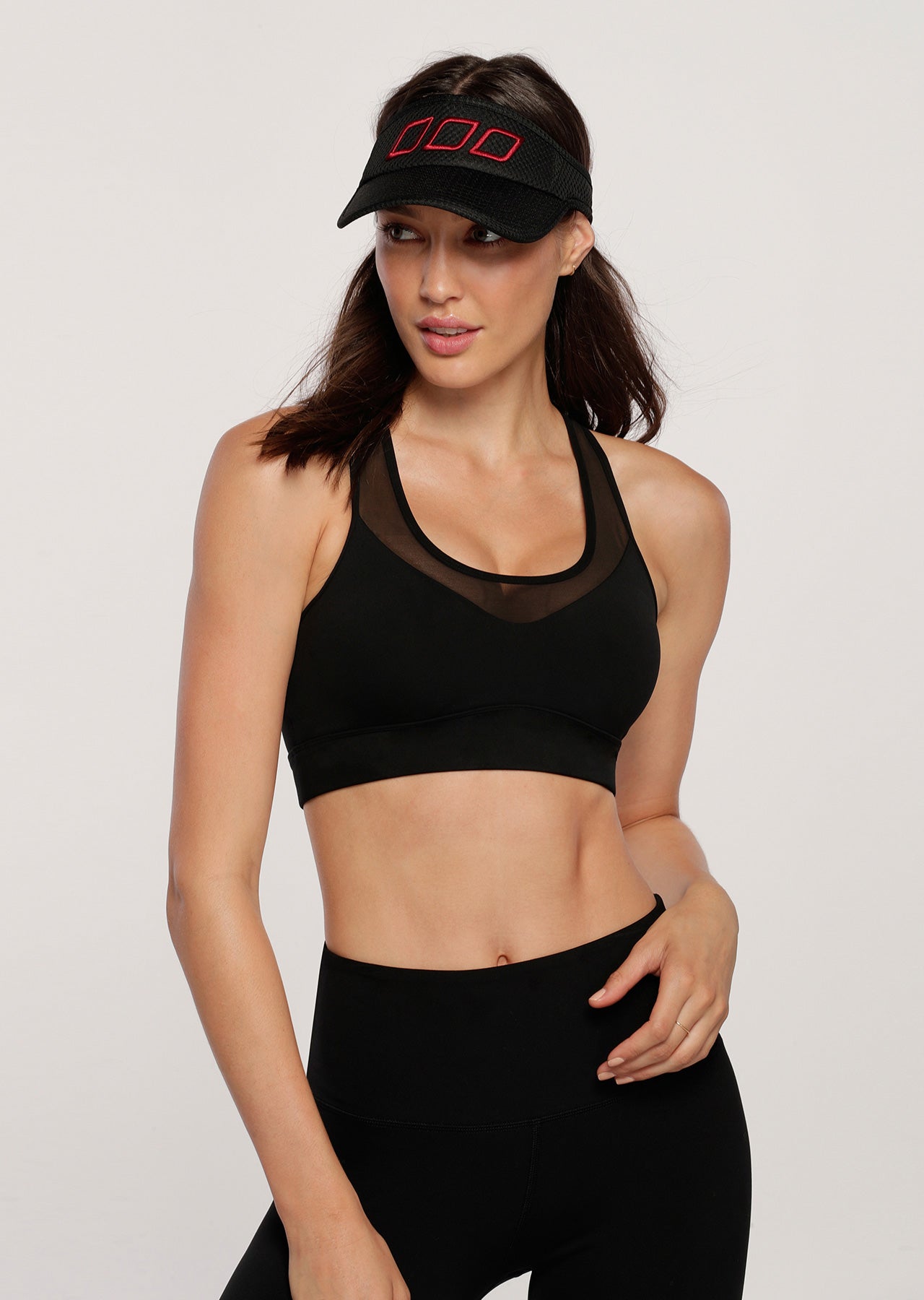 Lorna Jane Ventilation Visor - Black/Cherry