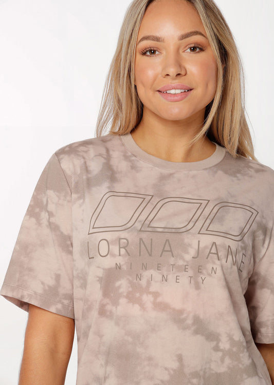 Lorna Jane Vintage Iconic Oversized Tee - Off White / Bone