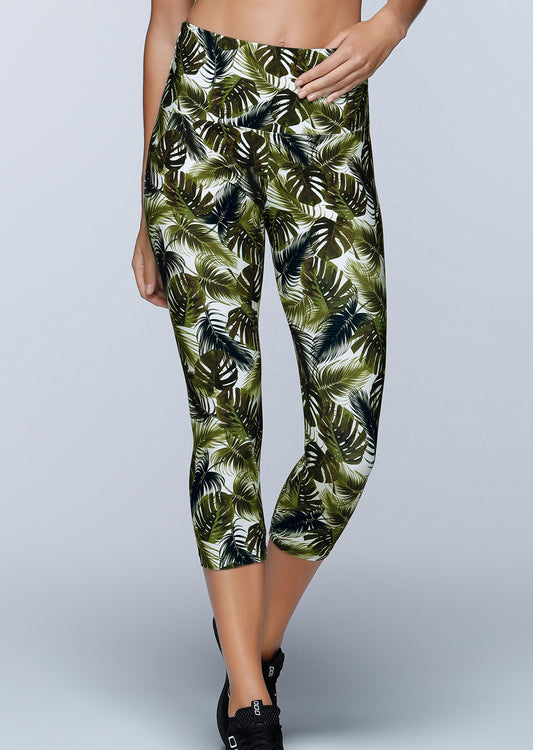 Lorna Jane Vintage Palm Support 7/8 Tight - Vintage Palm Print