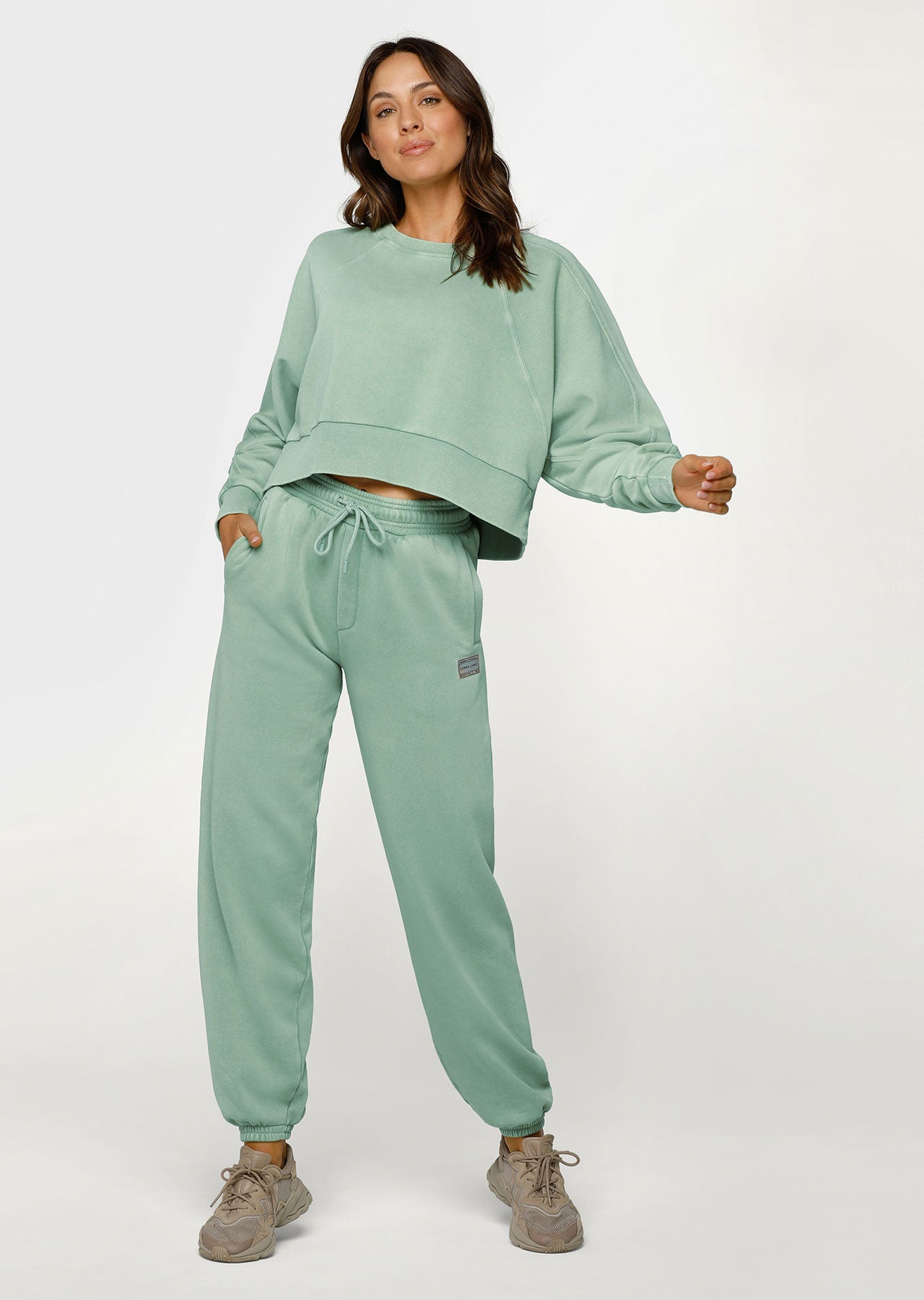 Lorna Jane Vintage Wash Track Pants - Washed Wild Mint