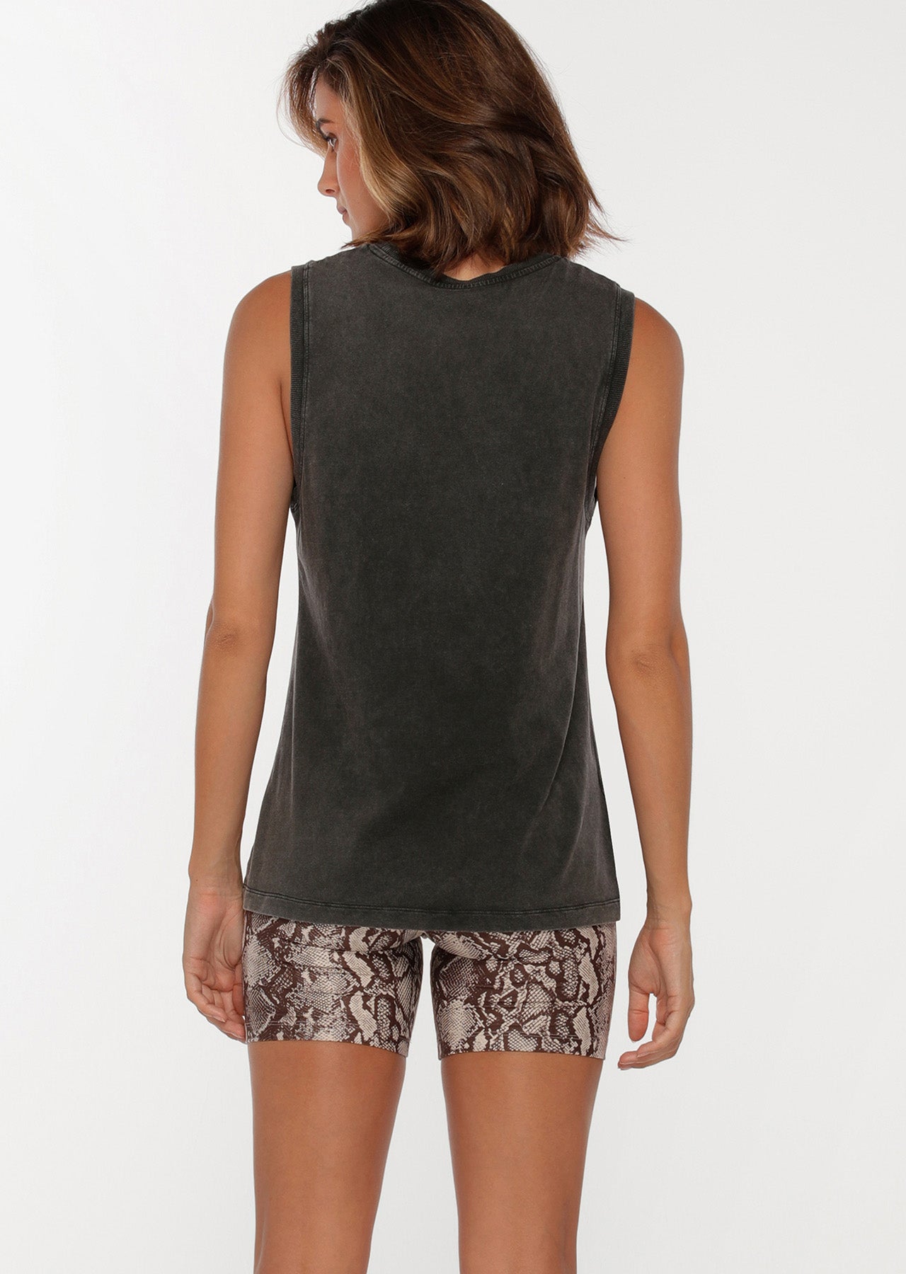 Lorna Jane Viper Muscle Tank - Washed Black