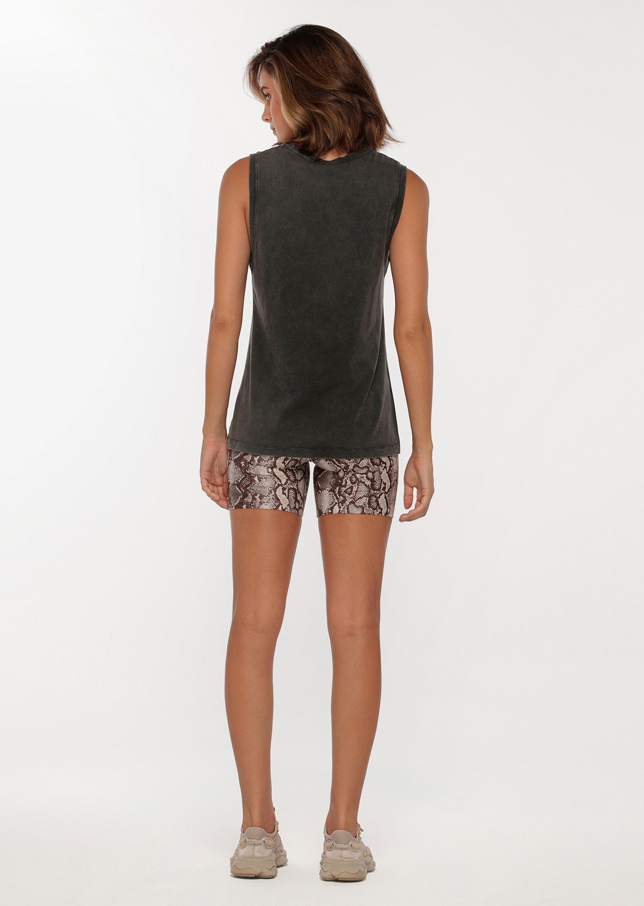 Lorna Jane Viper Muscle Tank - Washed Black