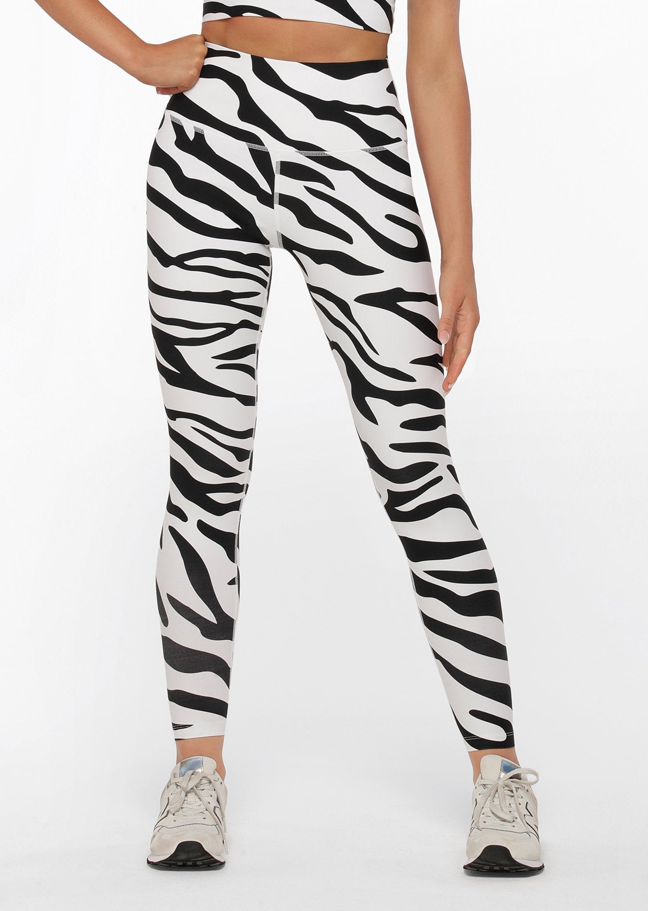 Lorna Jane Voltage Excel Full Length Leggings - Monochromatic Abstract Zebra Print