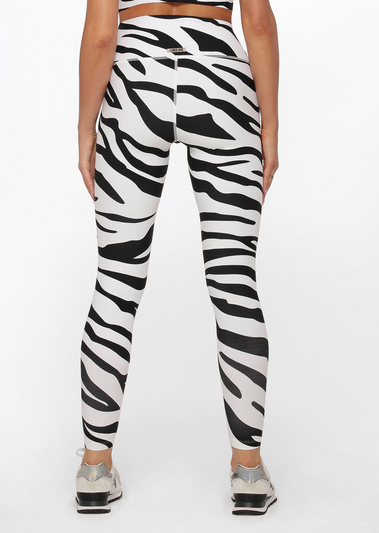 Lorna Jane Voltage Excel Full Length Leggings - Monochromatic Abstract Zebra Print