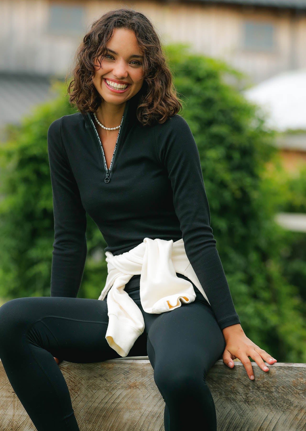 Lorna Jane Half Zip Iconic Long Sleeve Top - Black