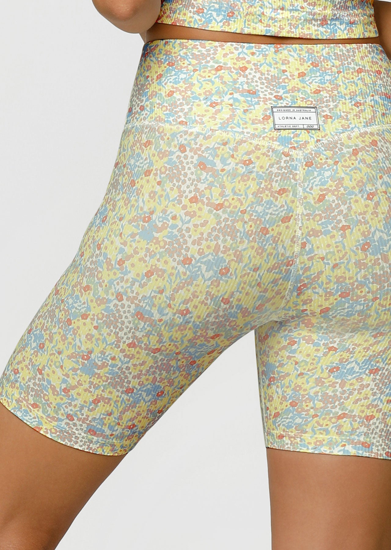 Lorna Jane Wildflower Rib Bike Short - Wildflower Print