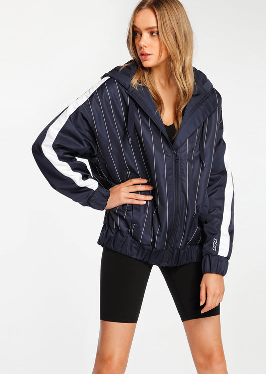 Lorna Jane Wind Runner Active Jacket - French Navy/White