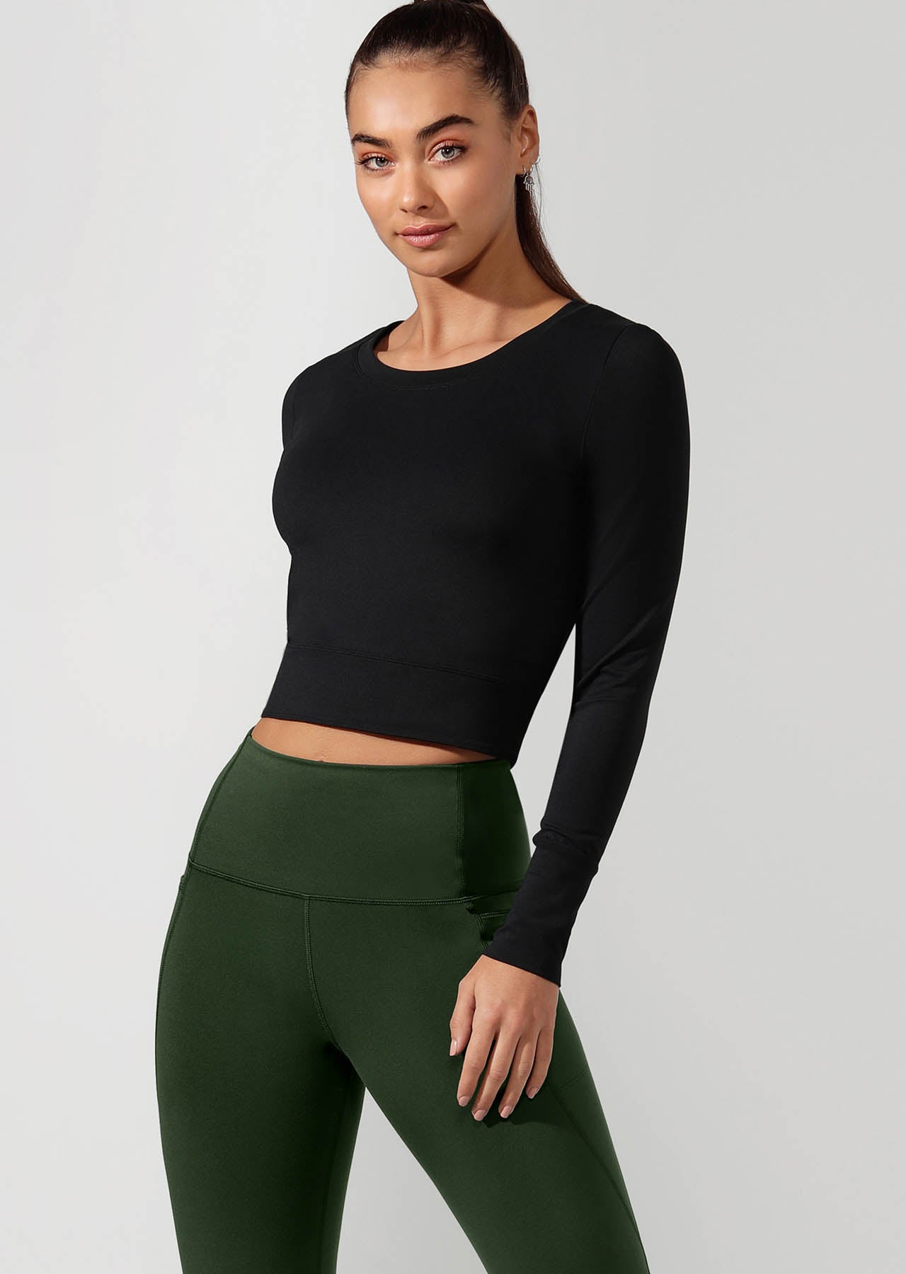 Lorna Jane Workout Bare Minimum Cropped Top - Black