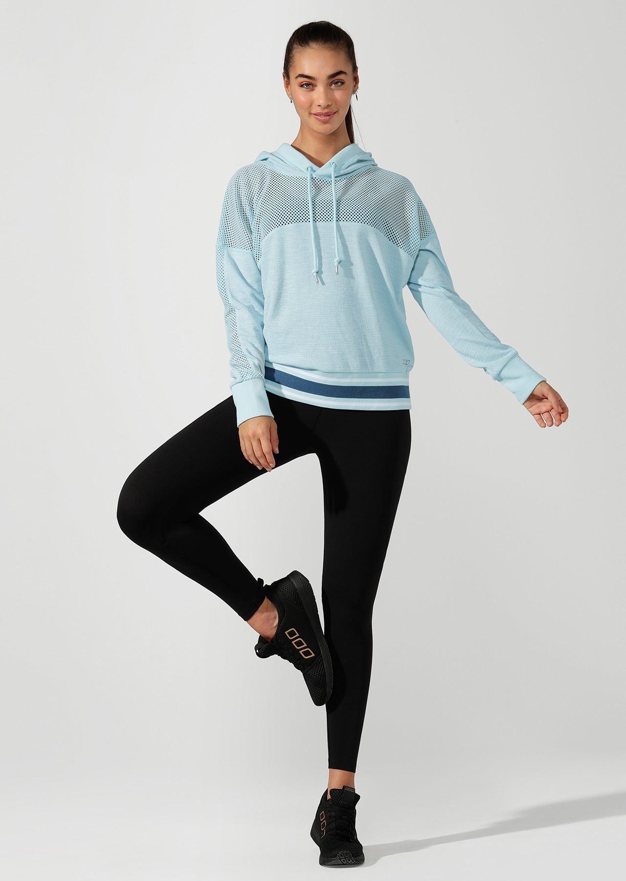 Lorna Jane Workout Mesh Cropped Hoodie - Amalfi