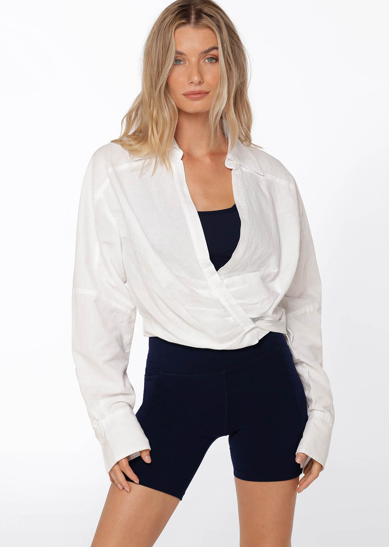 Lorna Jane Wrap It Up Linen Shirt - White