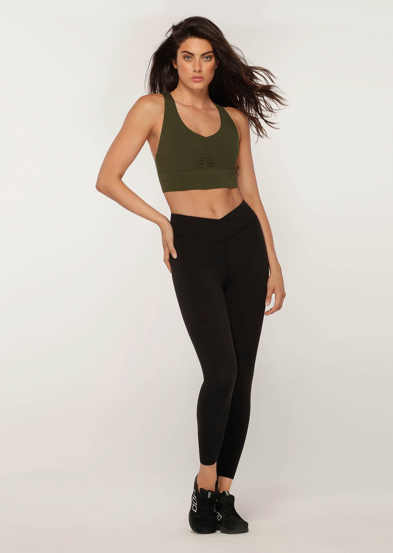 Lorna Jane Wrap Waistband Ankle Biter Tight - Black