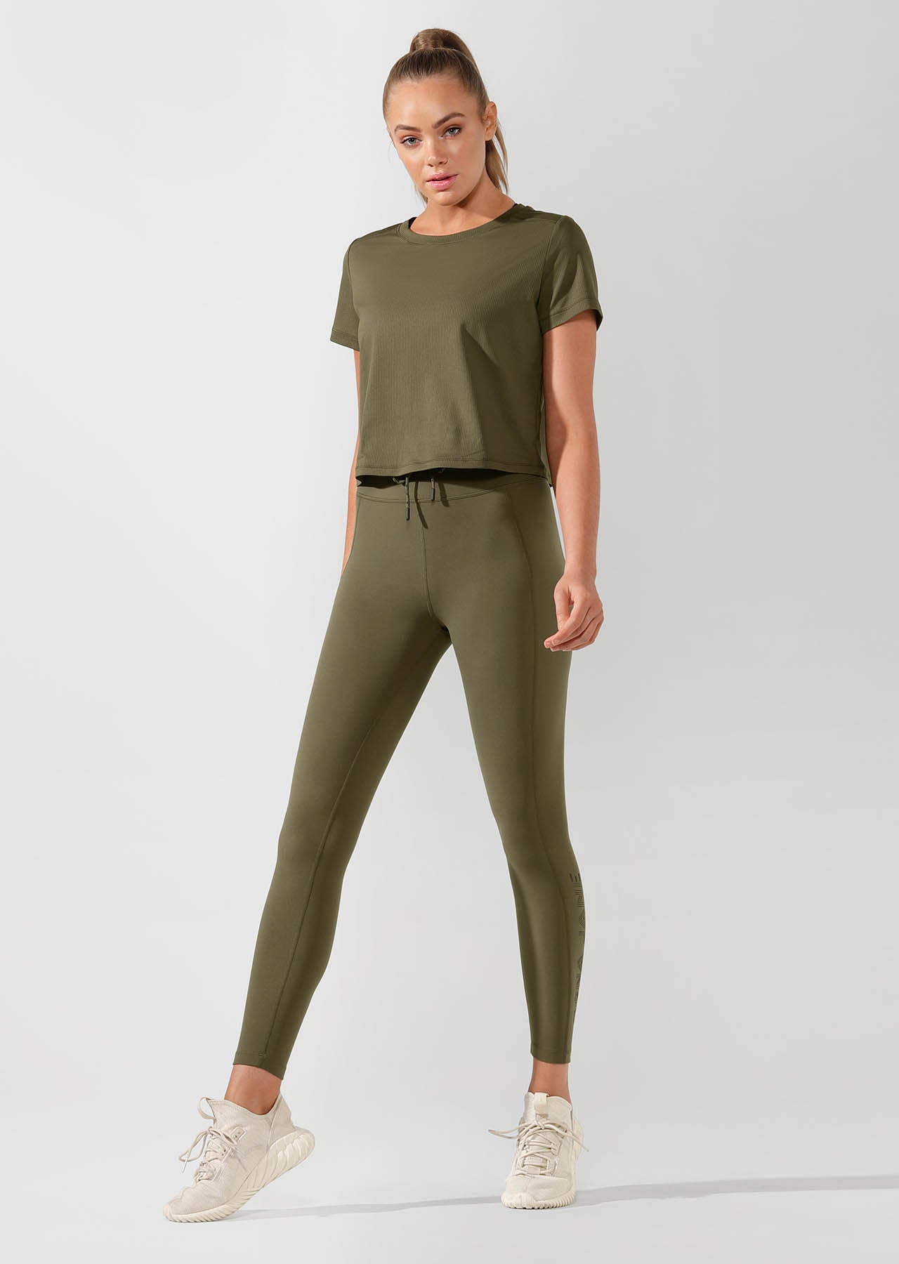 Lorna Jane Yasmin Core Ankle Biter Tight - Pale Olive