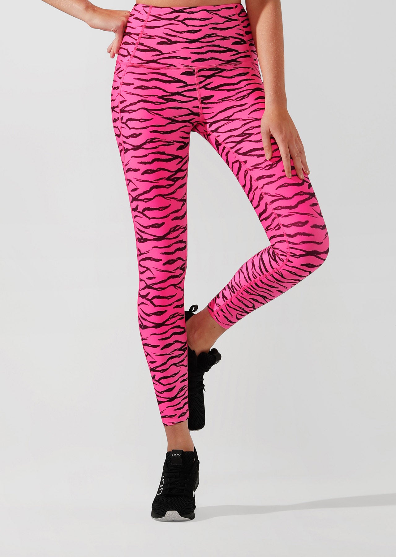 Lorna Jane Zebra Ankle Biter Tight - Rosa Shocking/Zebra Print