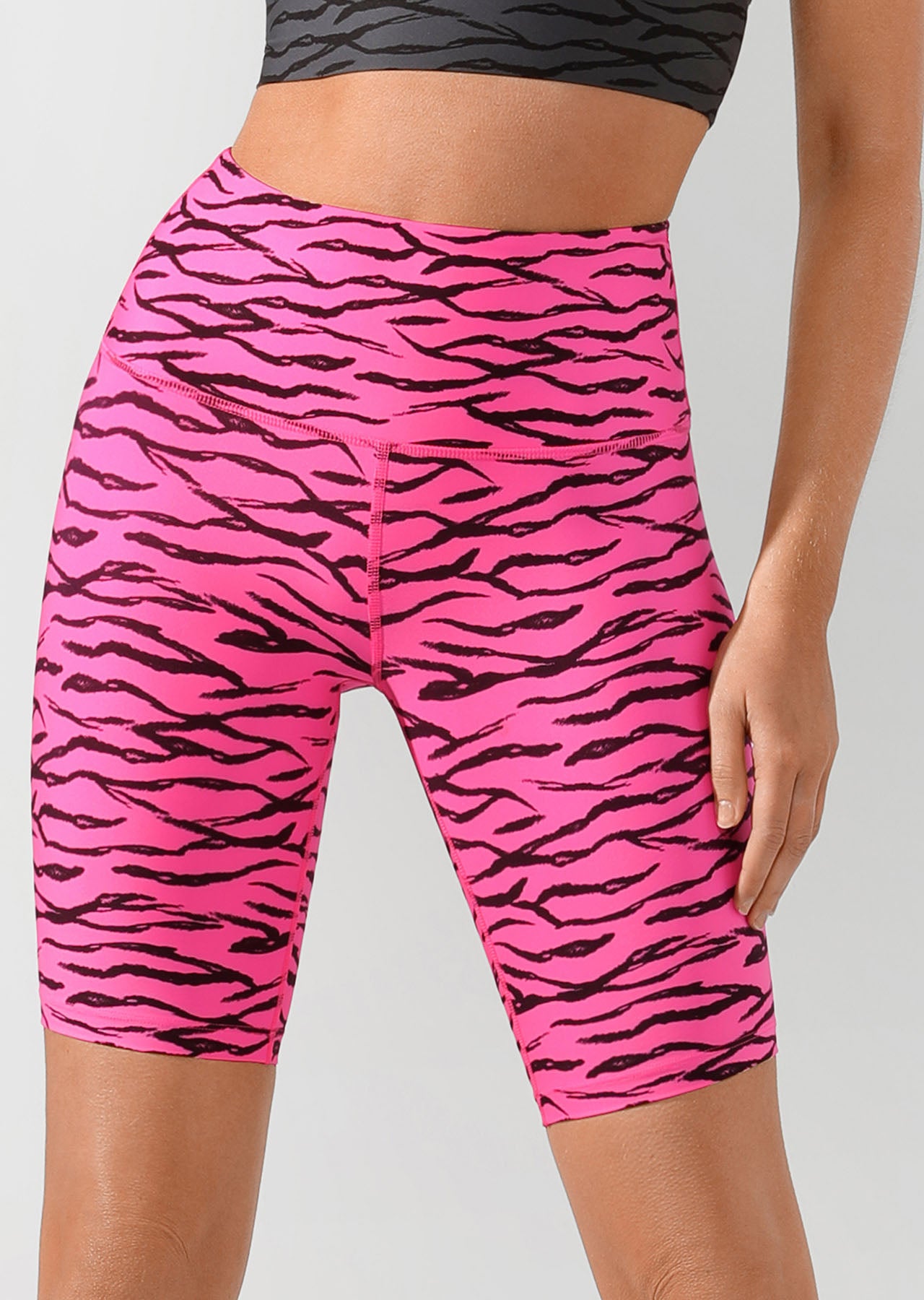 Lorna Jane Zebra Bike Short - Rosa Shocking/Zebra Print