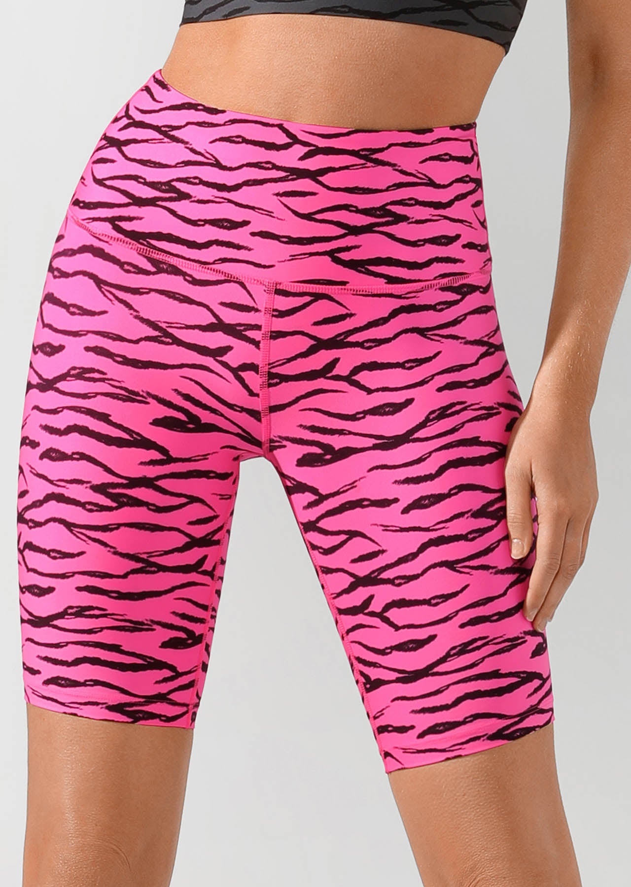 Lorna Jane Zebra Bike Short - Rosa Shocking/Zebra Print