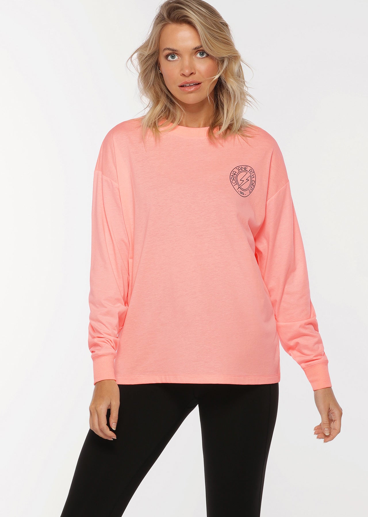 Lorna Jane Ziggy Oversized Long Sleeve Top - Tutu Pink