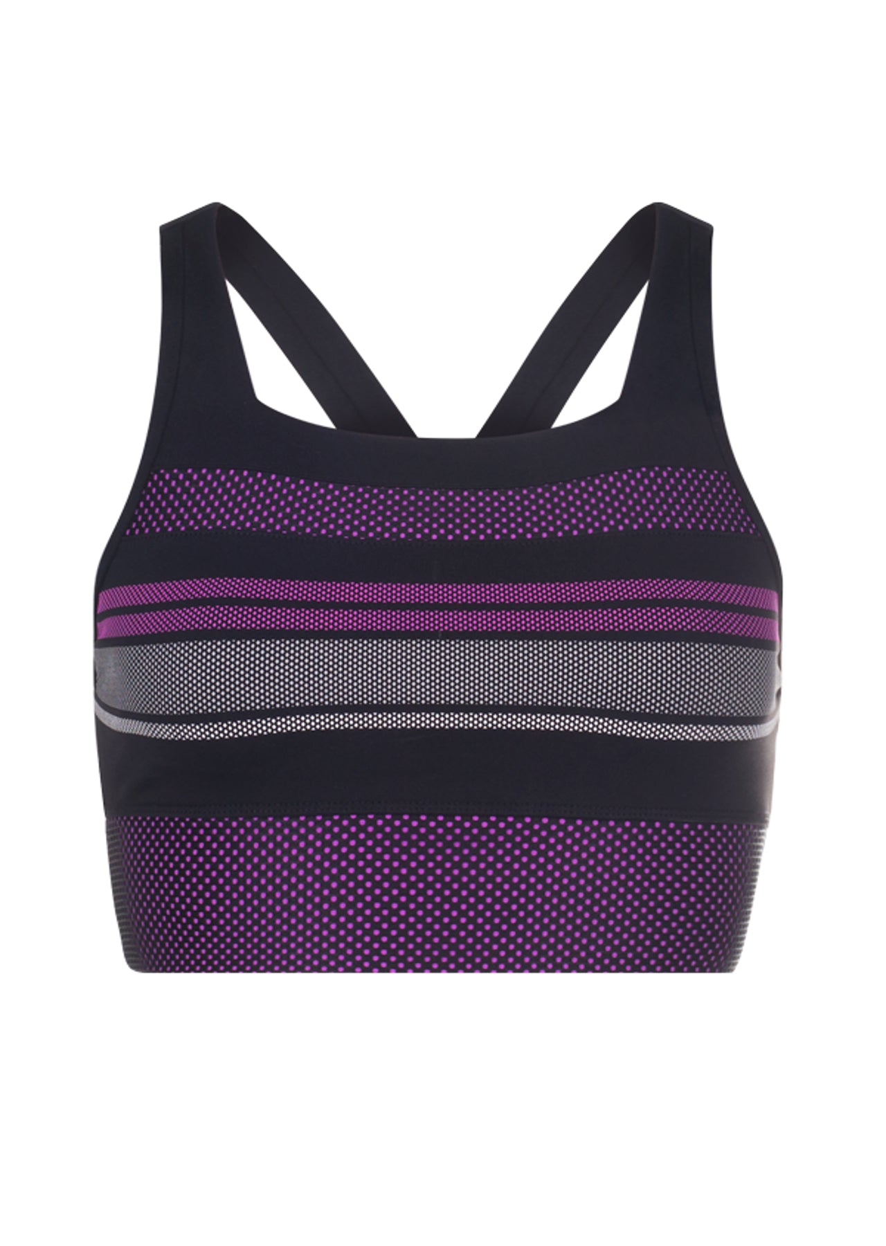 Lorna Jane Zuri Sports Bra - Black/Neon Fuchsia